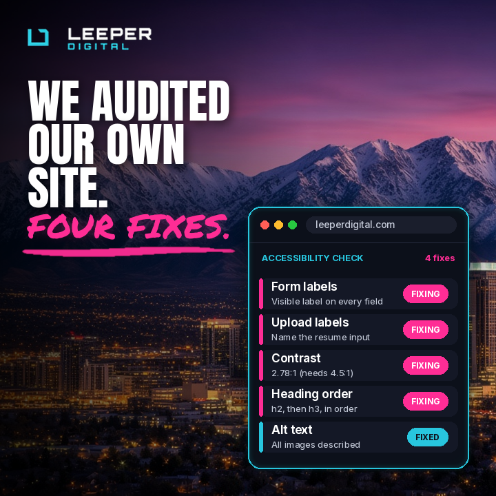 We audited our own site. Four fixes.