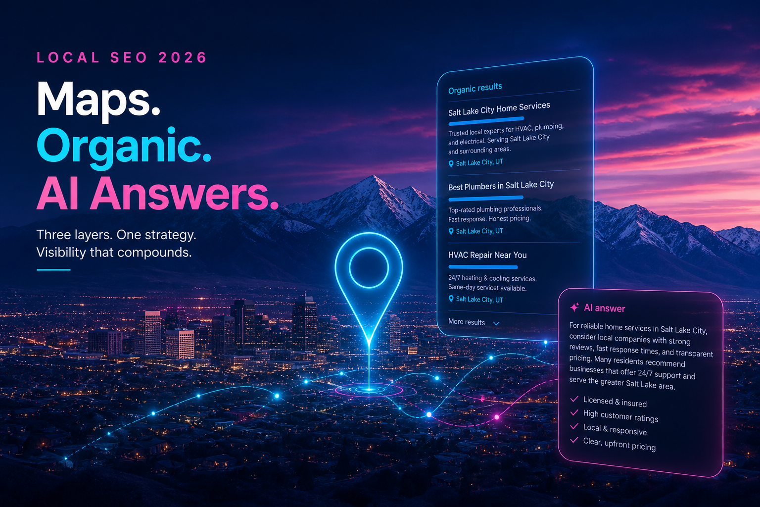 Local SEO in 2026: Maps, organic results, and AI answers for Salt Lake City businesses